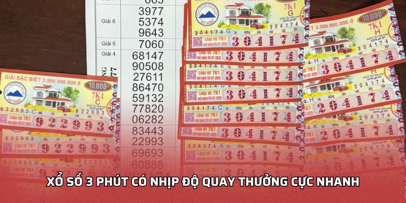 Xổ Số 3 Phút JJ88 - Quay Siêu Tốc, Trúng Thưởng Ngay Lập Tức Xổ số 3 phút có nhịp độ quay thưởng cực nhanh
